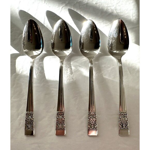 Set of 4 Vintage 1936 Oneida Community CORONATION Teaspoon Silverplate 6 1/8" - Picture 1 of 8